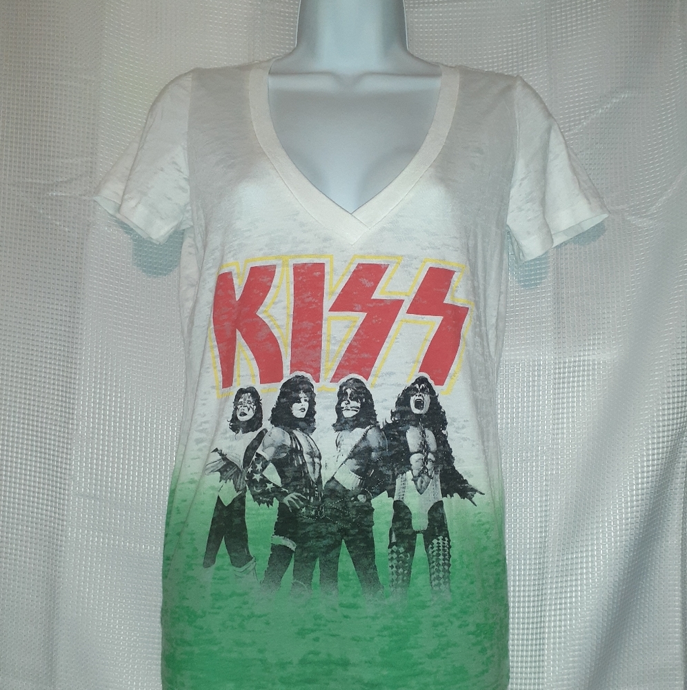 Kiss band V NECK T-SHIRT